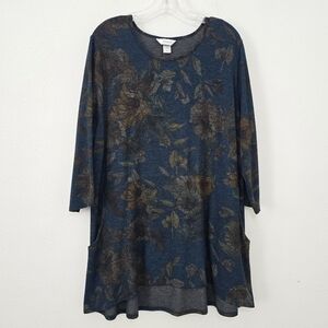 CJ Banks Womens Floral Tunic Top 1X